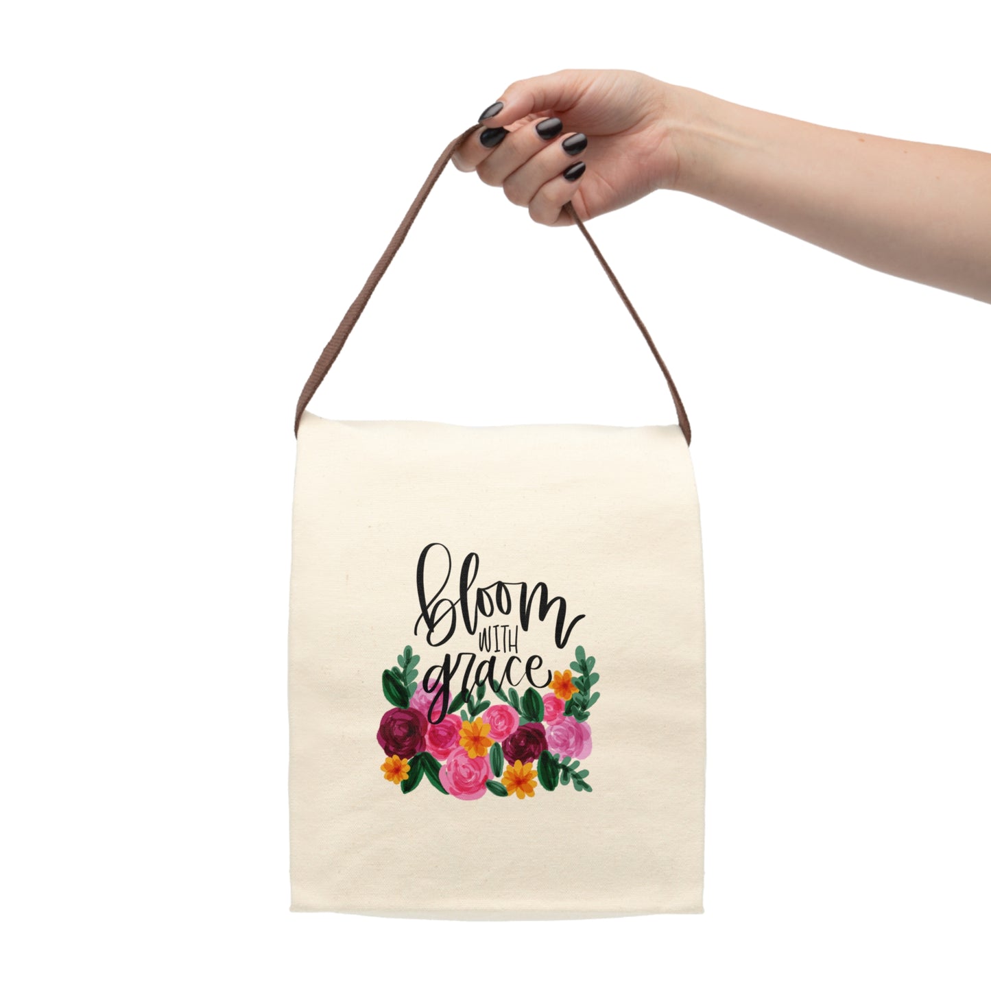 Bloom With Grace Canvas Lunch Bag