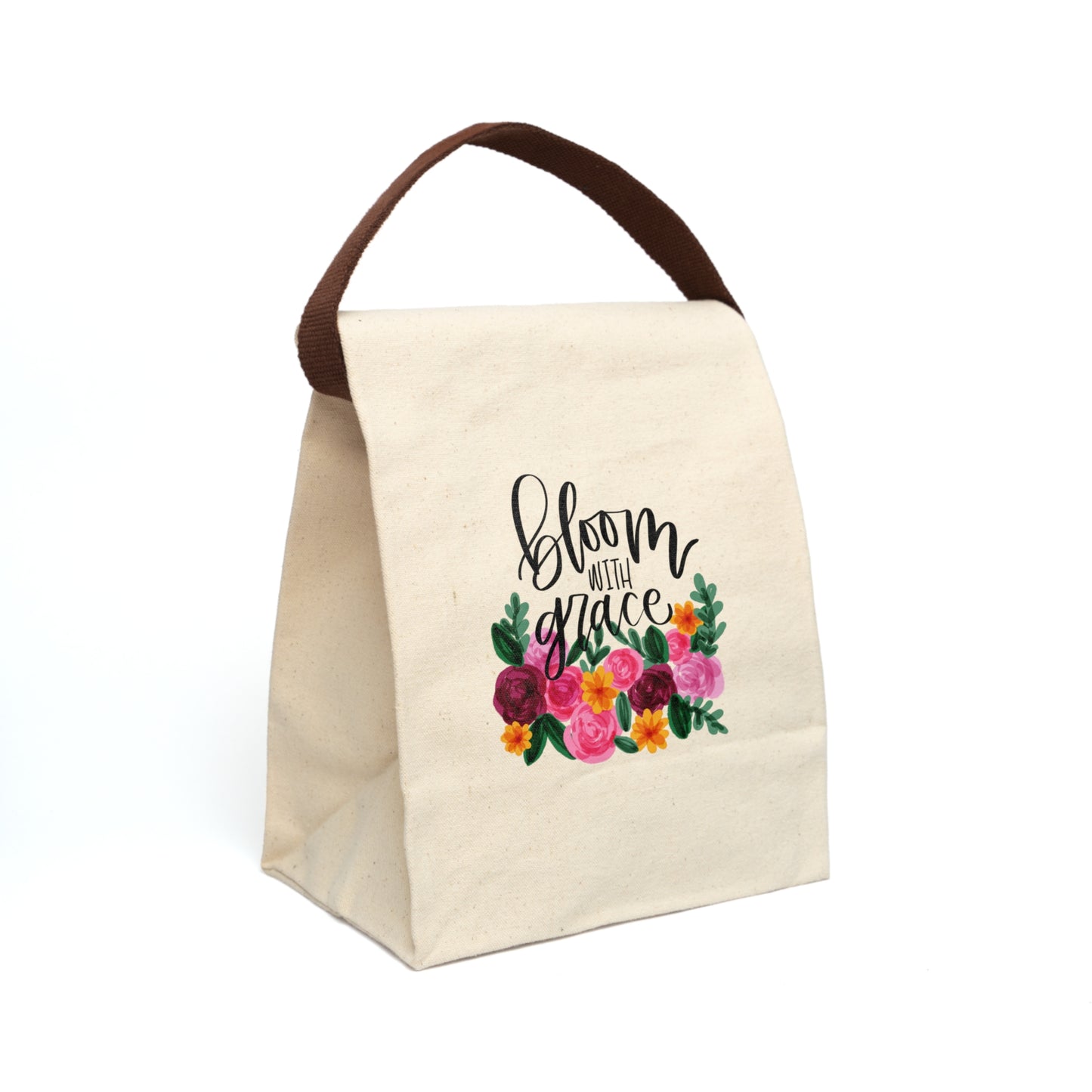 Bloom With Grace Canvas Lunch Bag